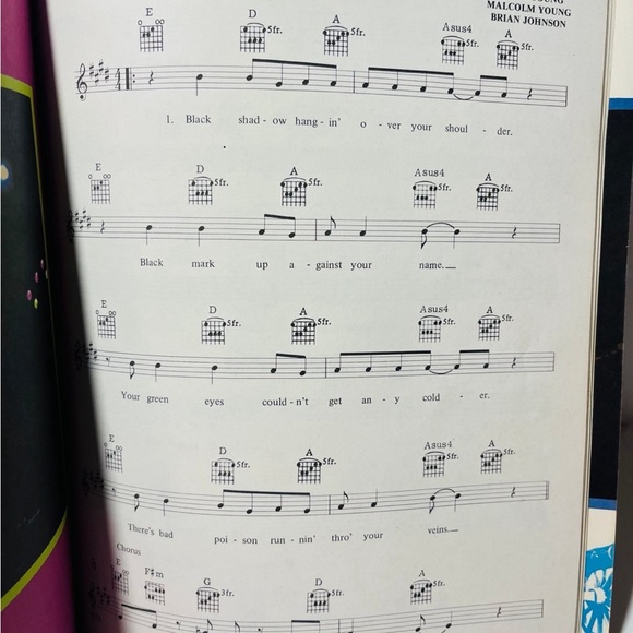 AC/DC For Those About to Rock Tablature Vintage Song Guitar Piano Music Book - Picture 9 of 12